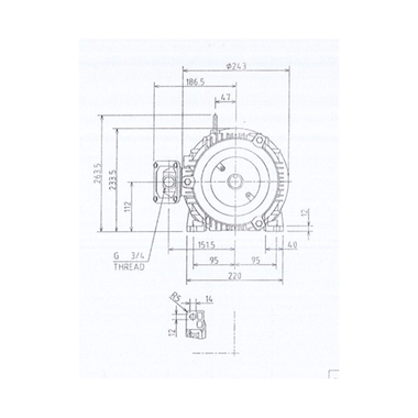 Mô tơ điện 3 pha 4 cực 4kW Toshiba 0044ODMH7FS