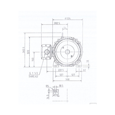 Mô tơ điện 3 pha 4 cực 11kW Toshiba 0114ODMH7FS