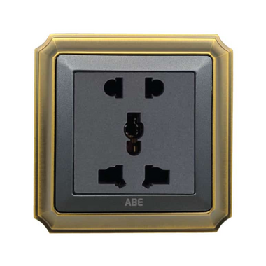 Bộ đôi ổ cắm ba chấu ABE BRONZE B2X-21C-31C màu xám