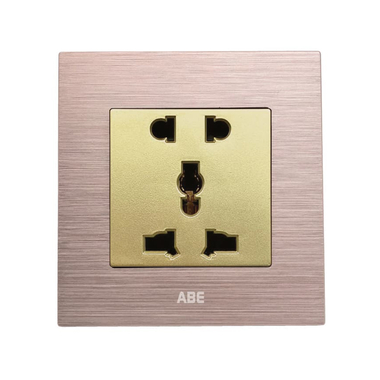 Ổ cắm đôi 3 chấu ABE TITANIUM T1H-D3C màu vàng hồng
