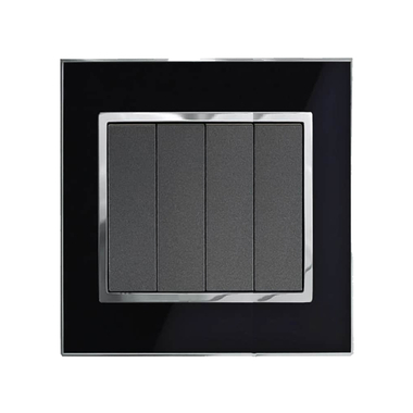Công tắc bốn 2 chiều ABE MIRROR M1D-42C màu đen