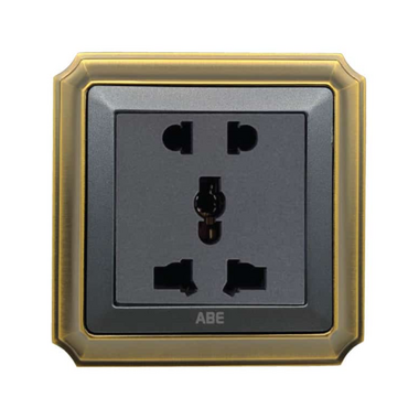 Ổ cắm đôi 3 chấu ABE BRONZE B1X-D3C màu xám