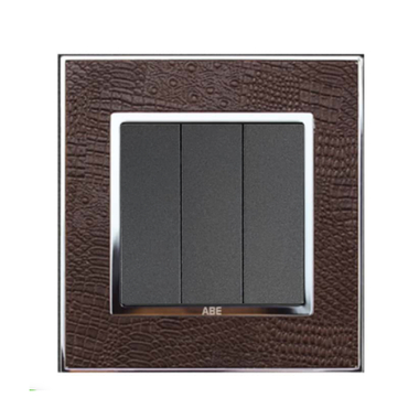 Công tắc điện ba ABE LEATHER D1S-31C màu da cá sấu