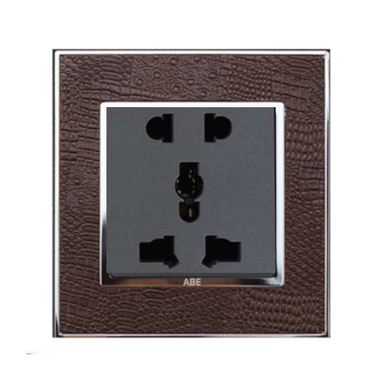Ổ cắm đôi 3 chấu ABE LEATHER D1S-D3C màu da cá sấu