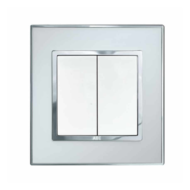 Công tắc đôi 2 chiều ABE MIRROR M1T-22C màu trắng