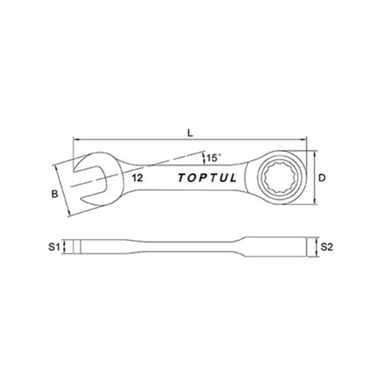 Cờ lê vòng miệng 19mm Toptul AOAB1919