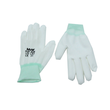 Găng tay bảo hộ MVW màu trắng phủ PU lòng bàn tay  MVW-WPPC-300M (SP93-ND9.2) size M