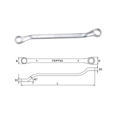 Cờ lê 2 đầu vòng 41x46mm Toptul AAEH4146