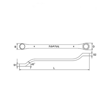 Cờ lê 2 đầu vòng 46x50mm Toptul AAEH4650