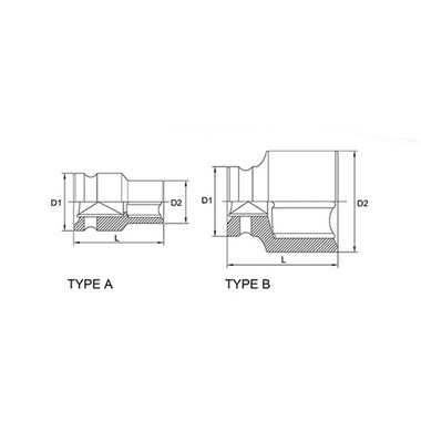 Tuýp lục giác 1inch Toptul KABA3275 đen