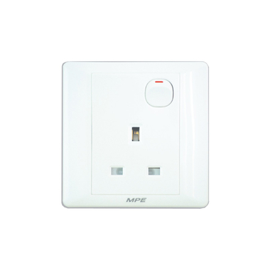 Mặt ổ cắm 3 chấu vuông , 1 công tắc MPE B215S