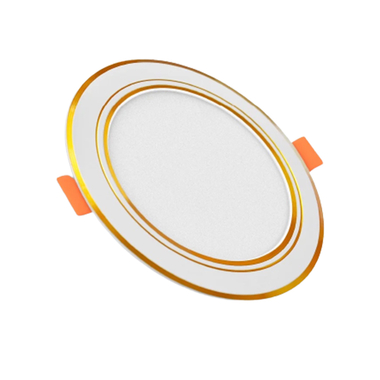 7W color changing recessed ceiling light set Dien Quang DQ LEDPN04 077CS Go110 with gold border