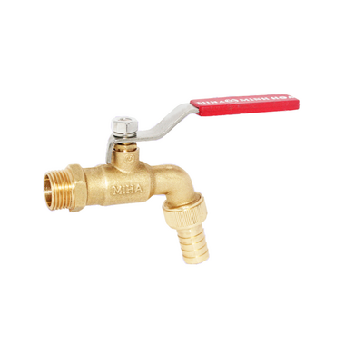 Vòi vườn đồng 27mm tay INOX MIHA-PN 16-DN 20