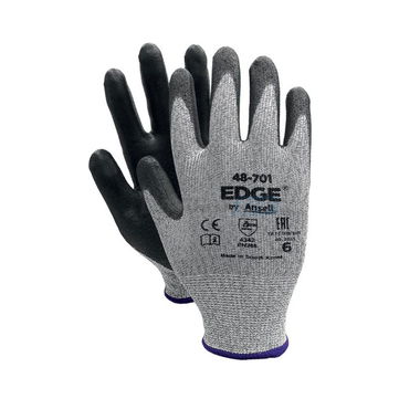 Găng tay chống cắt cấp độ 3 dệt kim màu xám Ansell Edge 48-701