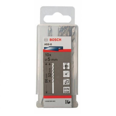 Hộp 10 mũi khoan sắt HSS-G 5mm BOSCH 2608595062