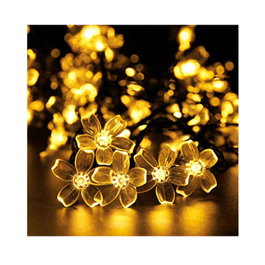 Dây đèn LED trang trí dài 5m, 20 bóng hình hoa anh đào có điều khiển từ xa dùng pin