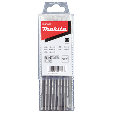 Mũi khoan bê tông SDS-Plus MAKITA D-40602 25cái/bộ