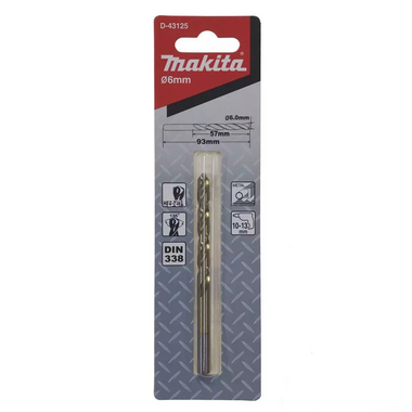Mũi khoan kim loại HSS-TiN 6mm MAKITA D-43125 1cái