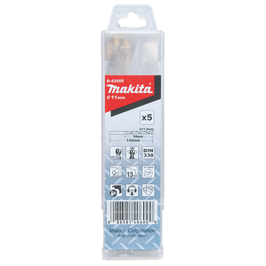 Mũi khoan kim loại HSS-TiN 11mm MAKITA D-43505 5cái