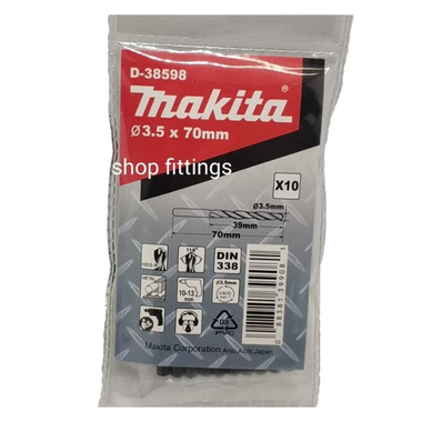 Mũi khoan kim loại HSS-R (3.5x70mm) MAKITA D-38598 (10cái/bộ)