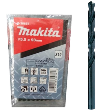 Mũi khoan kim loại HSS-R (5.5x93mm) MAKITA D-38657 (10cái/bộ)