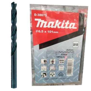 Mũi khoan kim loại HSS-R (6.5x101mm) MAKITA D-38679 (10cái/bộ)