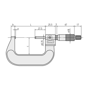 Panme đo ngoài chỉ thị số 0-25mm Mitutoyo 193-101