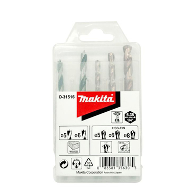 Mũi khoan kim loại, gỗ chuôi lục giác 6mm MAKITA D-31516