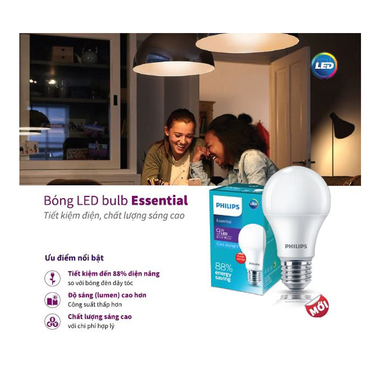 Bóng đèn LED Bulb Philips ESS 5W E27 6500K 230V 1CT/12 VN ánh sáng trắng