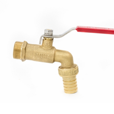 Vòi vườn đồng 21mm tay INOX MIHA-PN 16-DN 15