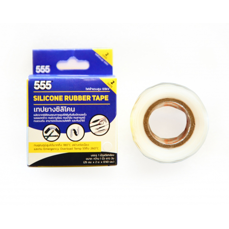 Băng keo nhựa 25mm x 2m x 0.50mm x 100R 555 màu trắng 040011-555-0012