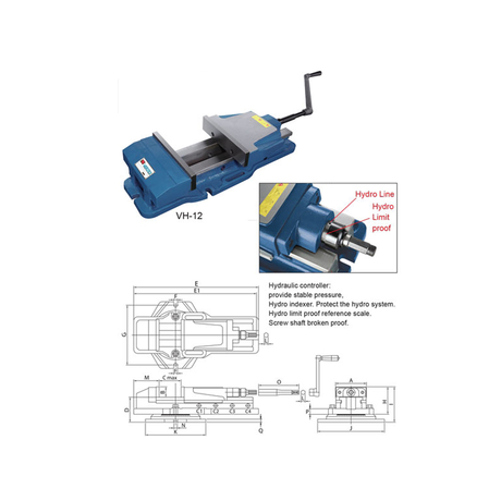 Ê tô thủy lực (không bao gồm đế) Vertex VH-12-1