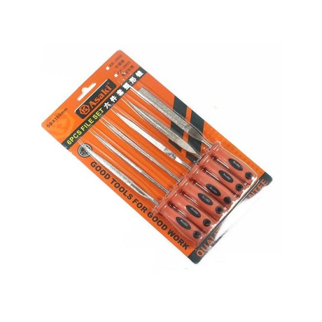 Asaki AK-3903 5x180mm Diamond File Set (6 Pieces)