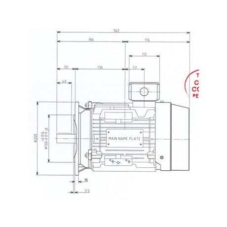 Toshiba Y114SDMH7JS 1.1kW 3-phase 4-pole electric motor