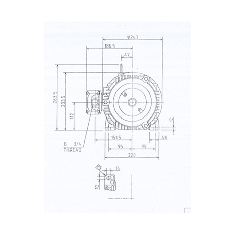 Toshiba Y374ODMH7FS 3-phase 4-pole electric motor 3.7kW