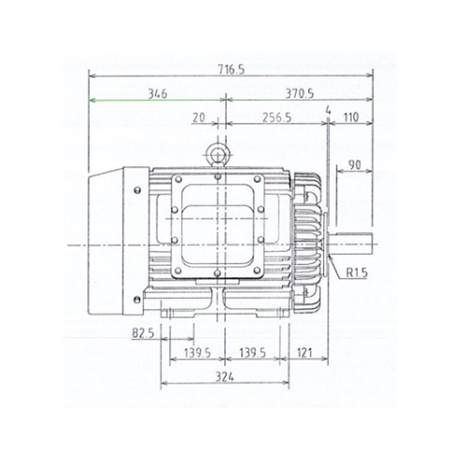 3 phase 4 pole electric motor 22kW Toshiba 0224ODMH7FS