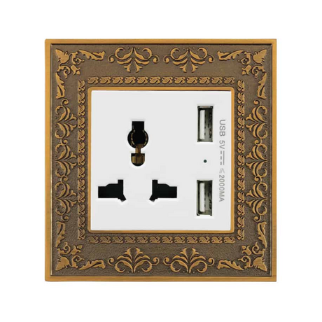 Ổ cắm đa năng kèm USB ABE PLACE P1A-USB màu trắng