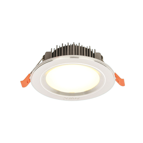 White-edged 7W LED recessed downlight HUFA AT111, pale yellow light