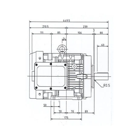Mô tơ điện 3 pha 4 cực 5.5kW Toshiba Y554ODMH7FS