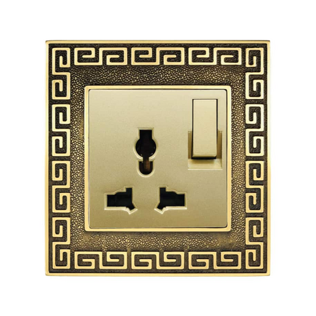 Ổ cắm đa năng kèm công tắc ABE PLACE P1B-3C2 màu vàng