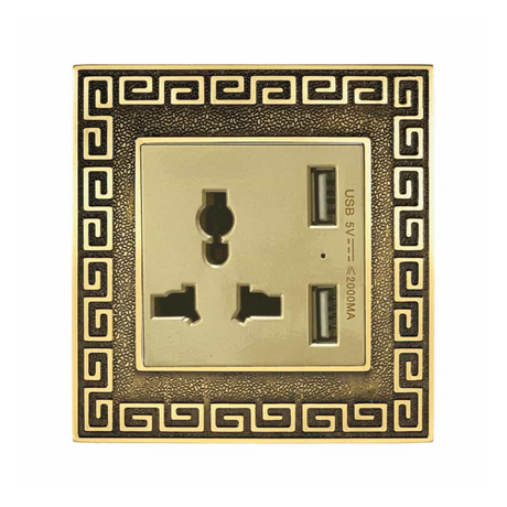 Multi-function socket with USB ABE PLACE P1B-USB yellow