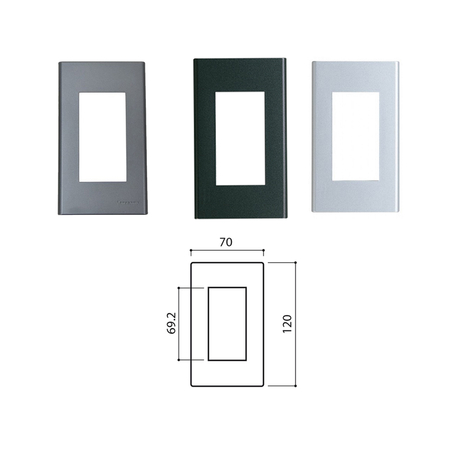 Faceplate for 3 Panasonic WEV68030MB devices, metallic black