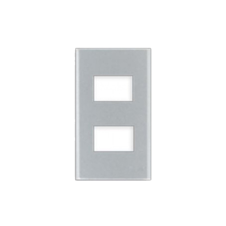 Faceplate for 2 Panasonic WEV68020MW devices, metallic white