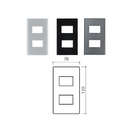 Faceplate for 2 Panasonic WEV68020MW devices, metallic white