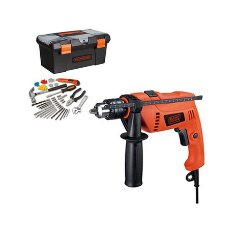 Black & Decker HD650BXH-B1 650W Hand Drill (Tool Box with 100 Accessories)