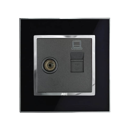 Ổ cắm tivi mạng ABE MIRROR M1D-MTV màu đen