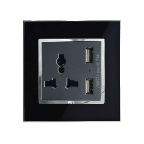 ABE MIRROR M1D-USB multi-function socket with USB black
