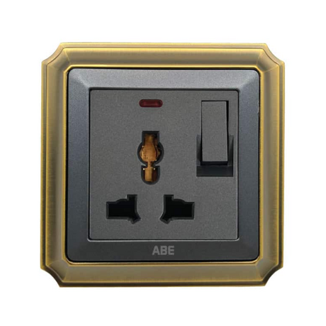 Multi-function socket with led light switch ABE BRONZE B1X-3C2L gray
