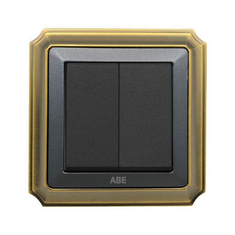 Công tắc điện đôi ABE BRONZE B1X-22C màu xám