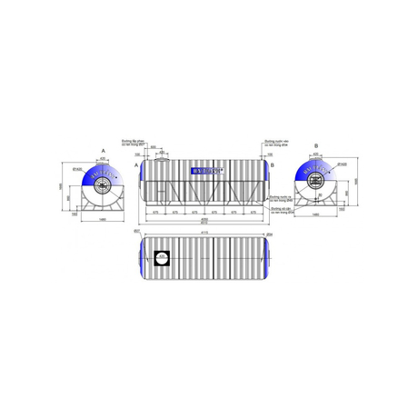 Dai Thanh 7000 liter horizontal industrial SUS304 stainless steel water tank